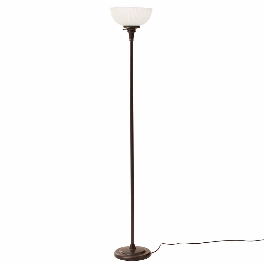 Cozylumi™ 71" New Ribbed Frosted Glass Oil Rubbed Bronze Floor Lamp, Modern Styling