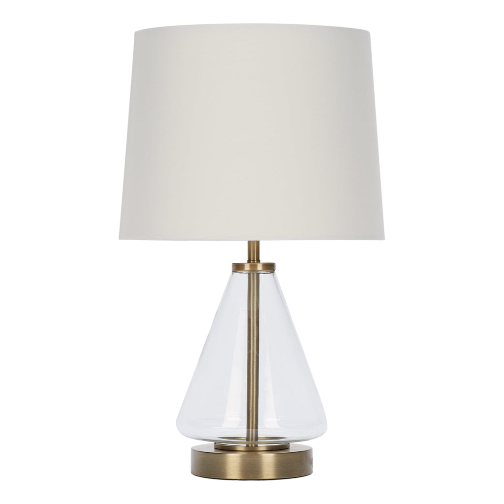 Cozylumi™ Glass with Brass Base Table Lamp, 18" H