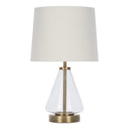 Cozylumi™ Glass with Brass Base Table Lamp, 18" H