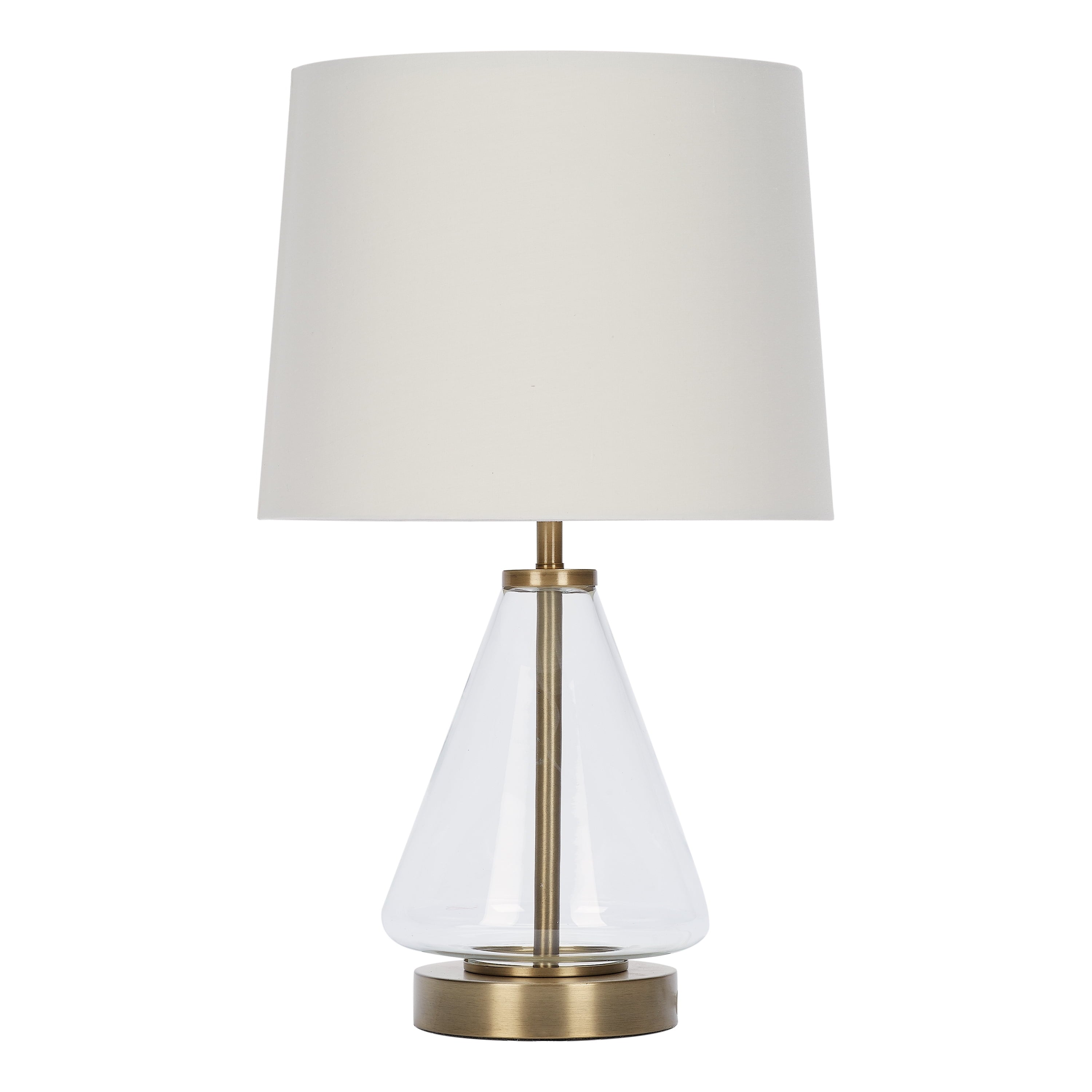 Cozylumi™ Glass with Brass Base Table Lamp, 18" H