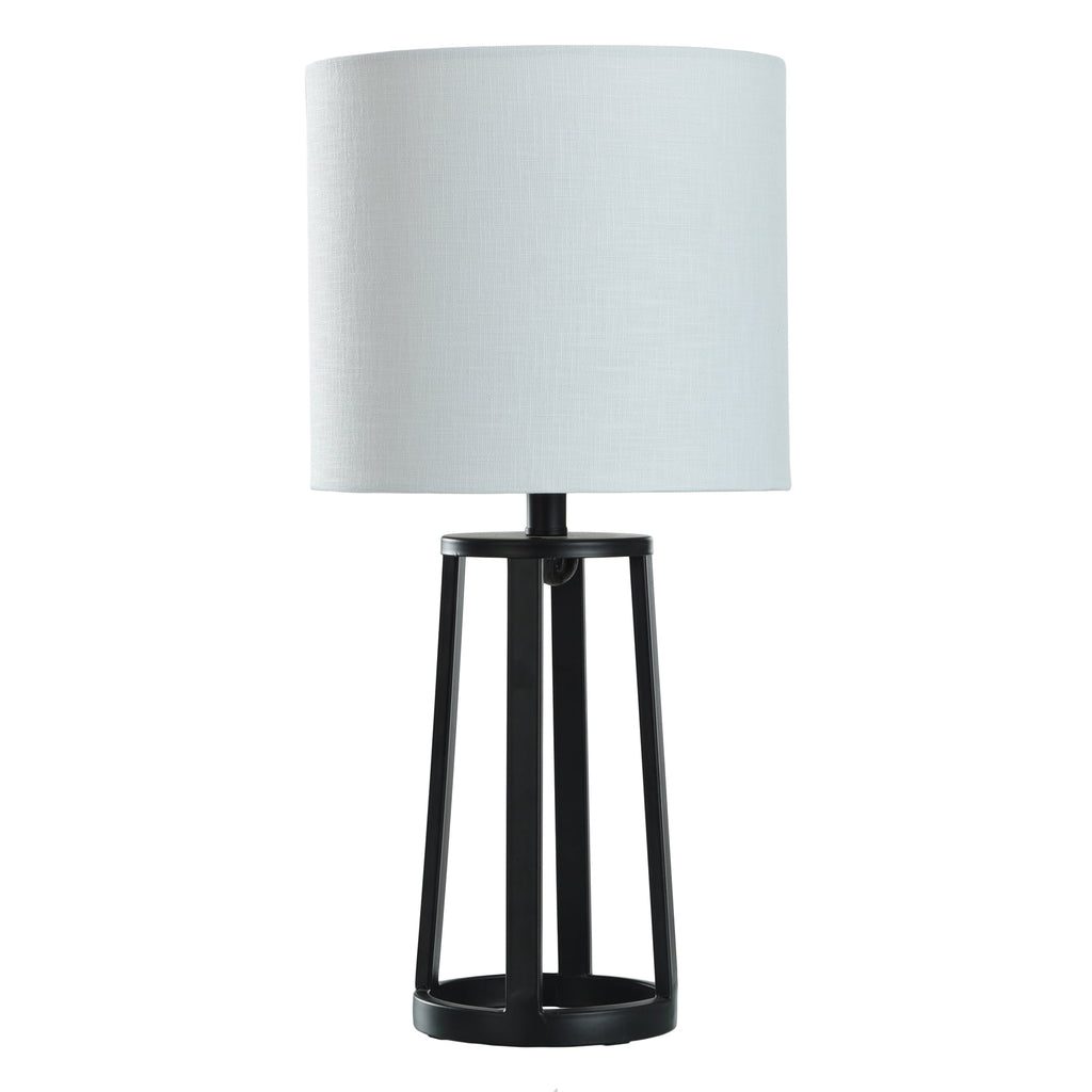 Cozylumi™ Modern Matte Black Table Lamp with Classic Drum Shade