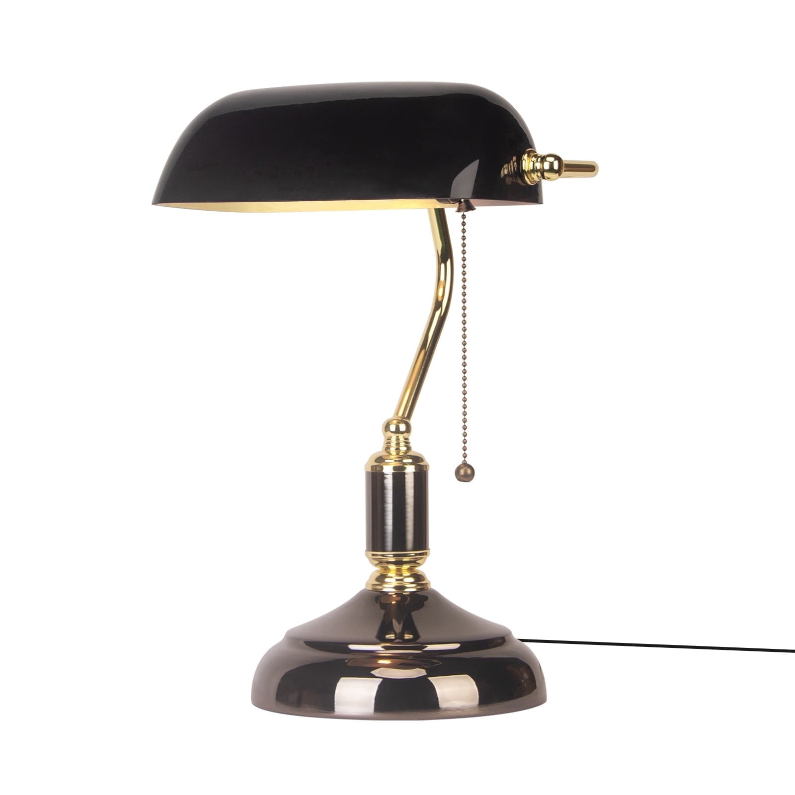 Cozylumi™ Novaretro Vintage Green Glass Bankers Floor Lamp with Adjustable Arm & Pull