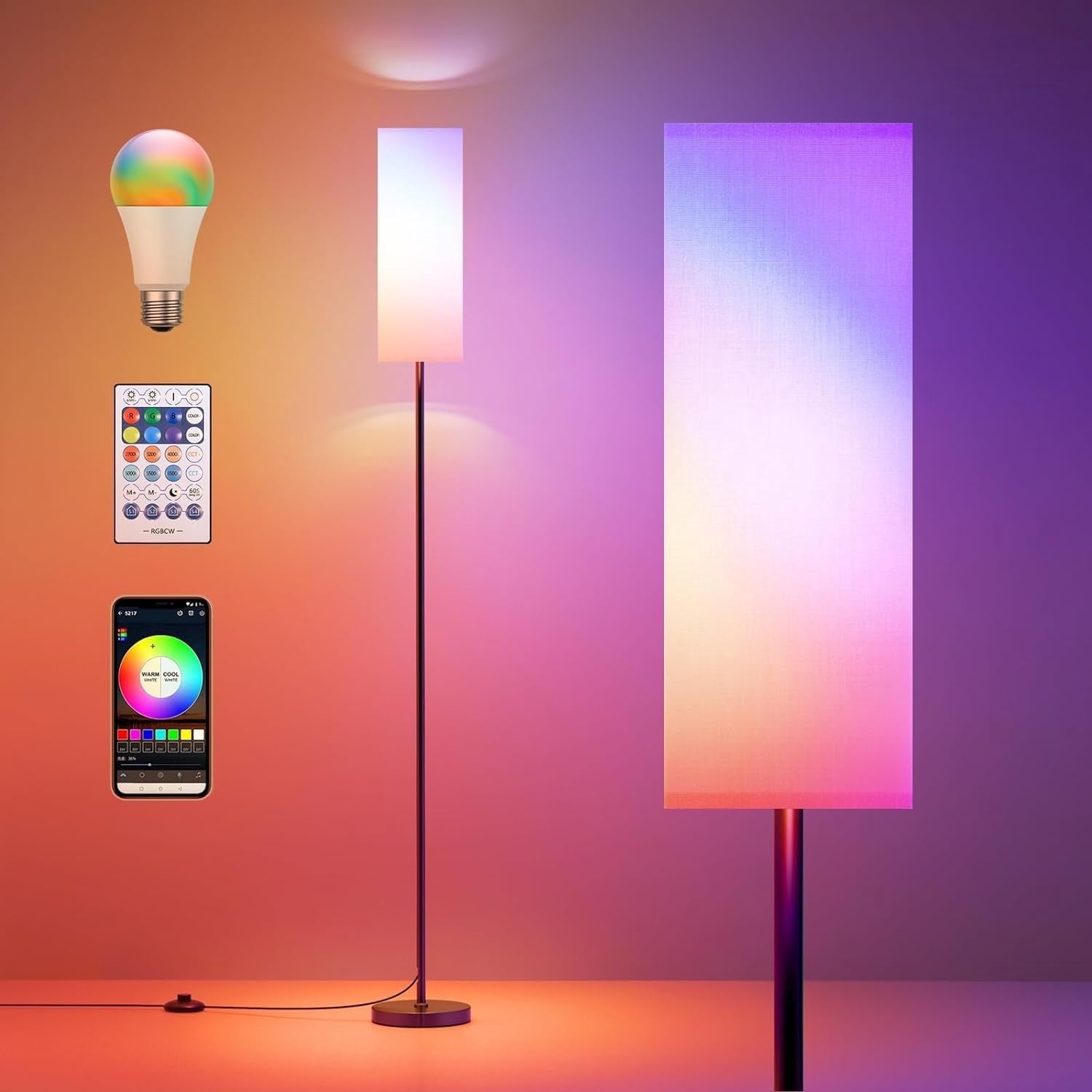 Cozylumi™ CAALOGT RGB Floor Lamps, Modern Standing Lamp with App & Remote Control for