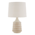Cozylumi™ 17 in Reactive Glaze Ceramic Table Lamp with White Fabric Shade