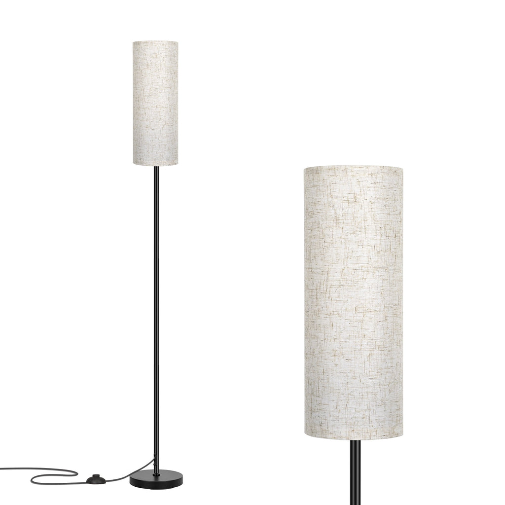 Cozylumi™ 67" Floor Lamp, Modern Standing Lamp with Beige Linen Shade, Black Pole with