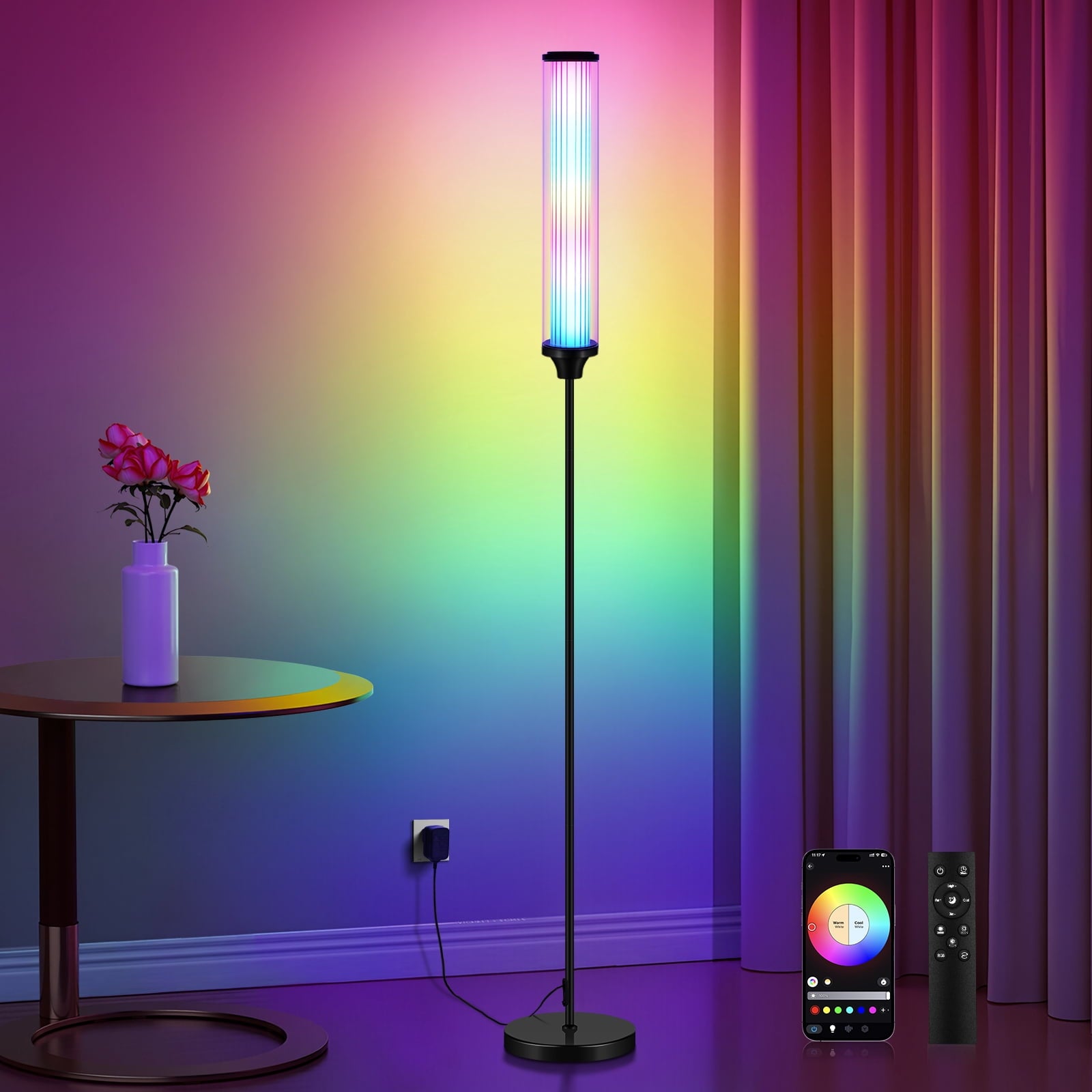 Cozylumi™ 69" Floor Lamp, Smart RGBCW Floor Lamp with 16 Million DIY Colors & 200+