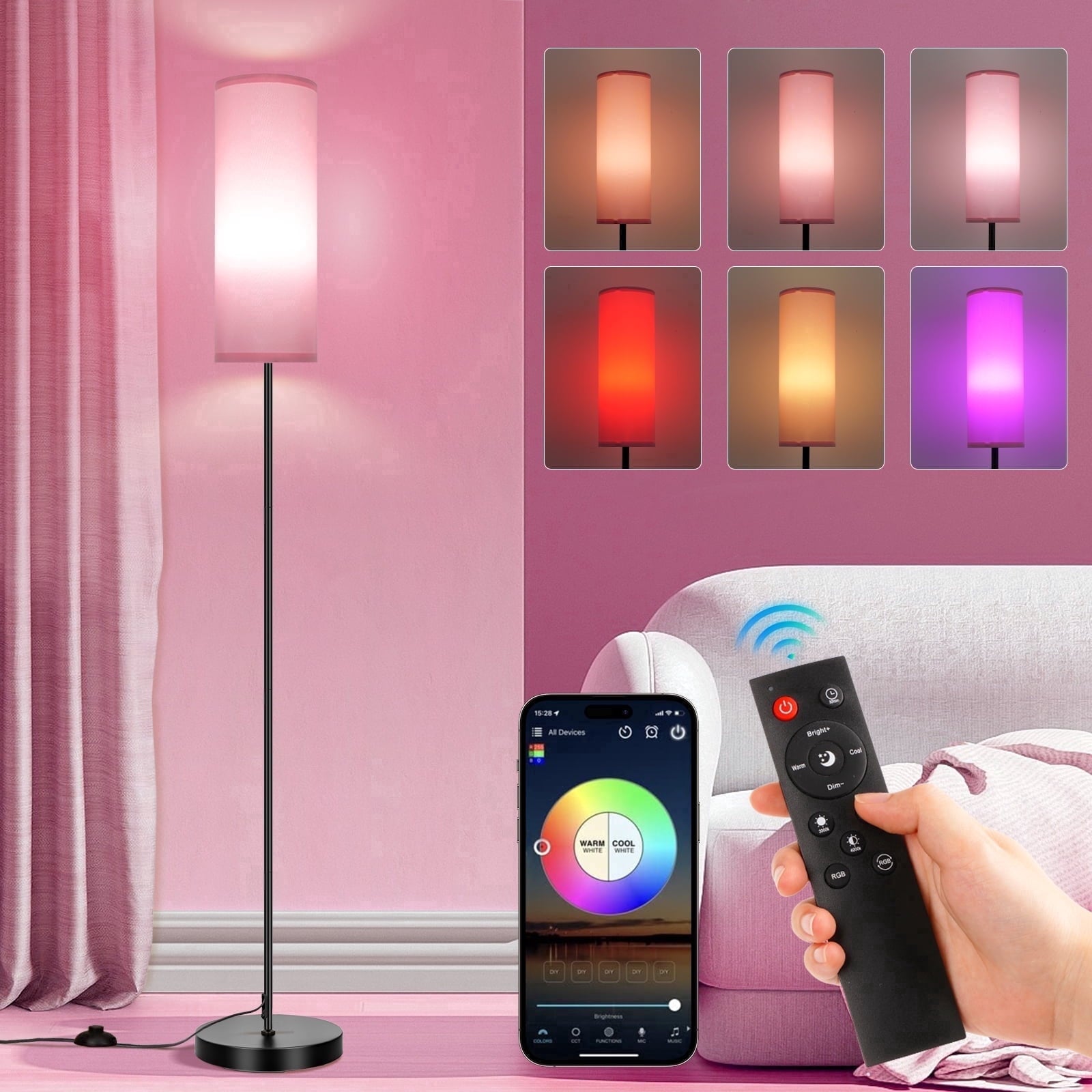 Cozylumi™ 67" Floor Lamp, 16 Million Color Changing Smart LED Lamp with Music Sync, APP