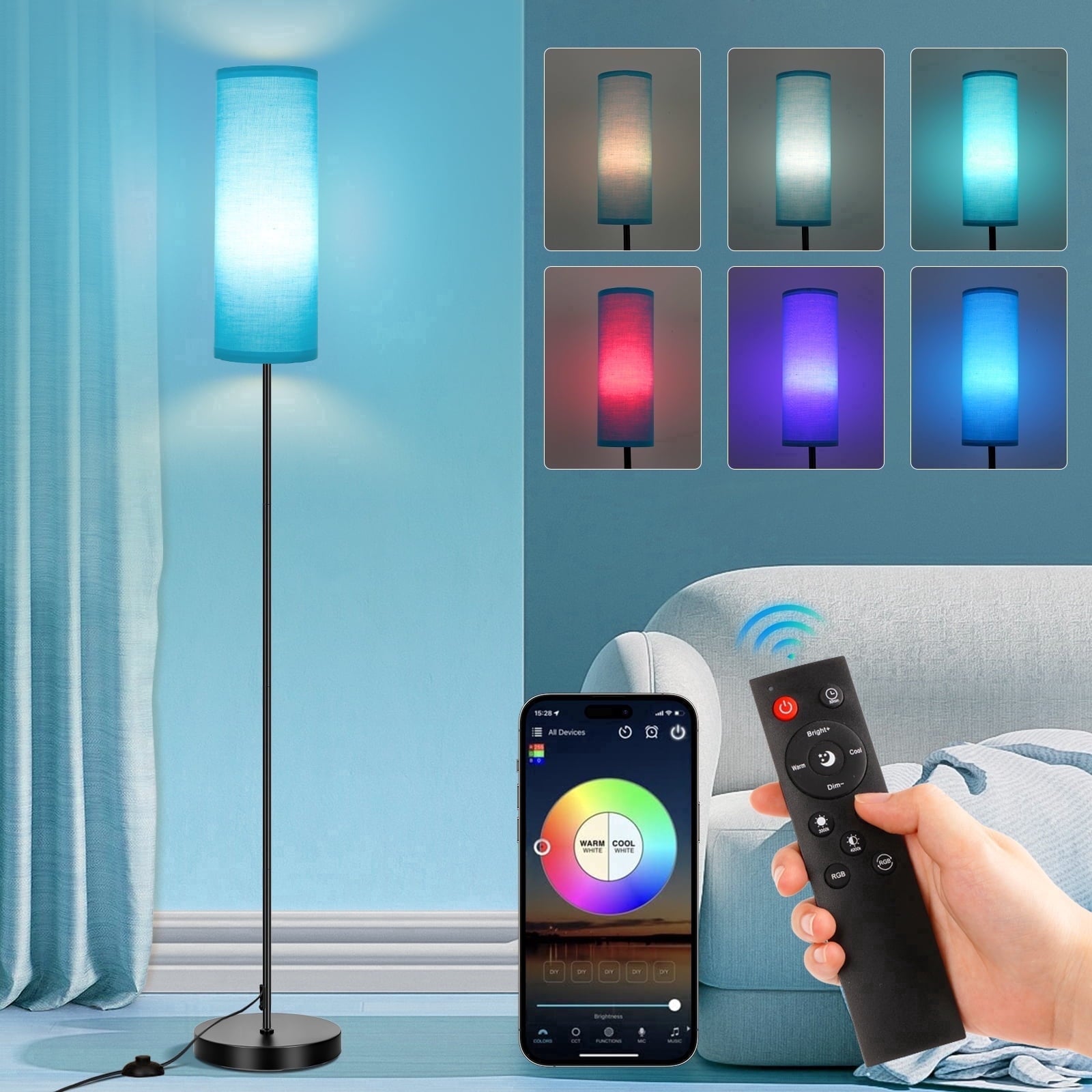 Cozylumi™ 67" Floor Lamp, 16 Million Color Changing Smart LED Lamp with Music Sync, APP