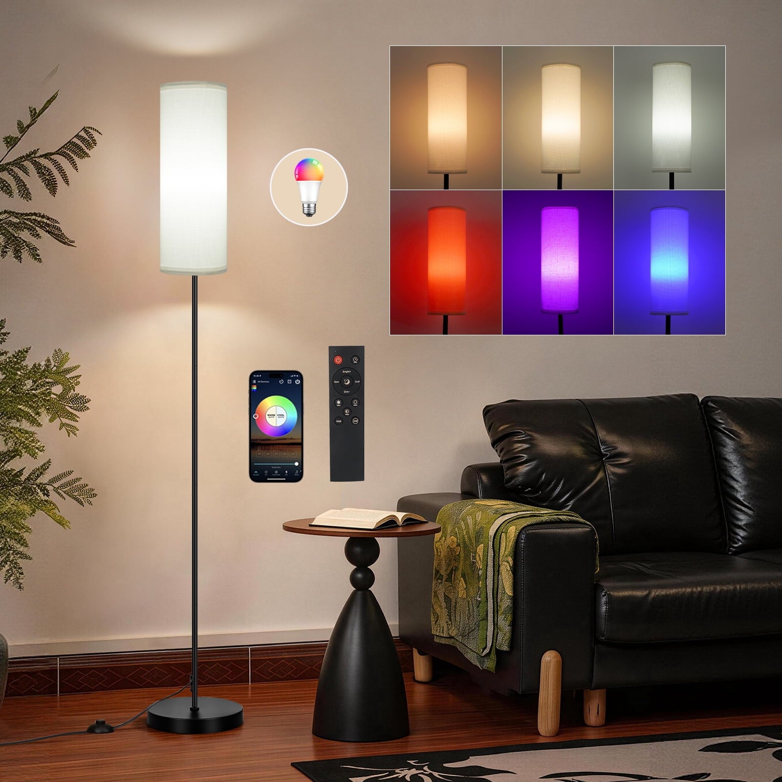 Cozylumi™ 67" Floor Lamp, 16 Million Color Changing Smart LED Lamp with Music Sync, APP