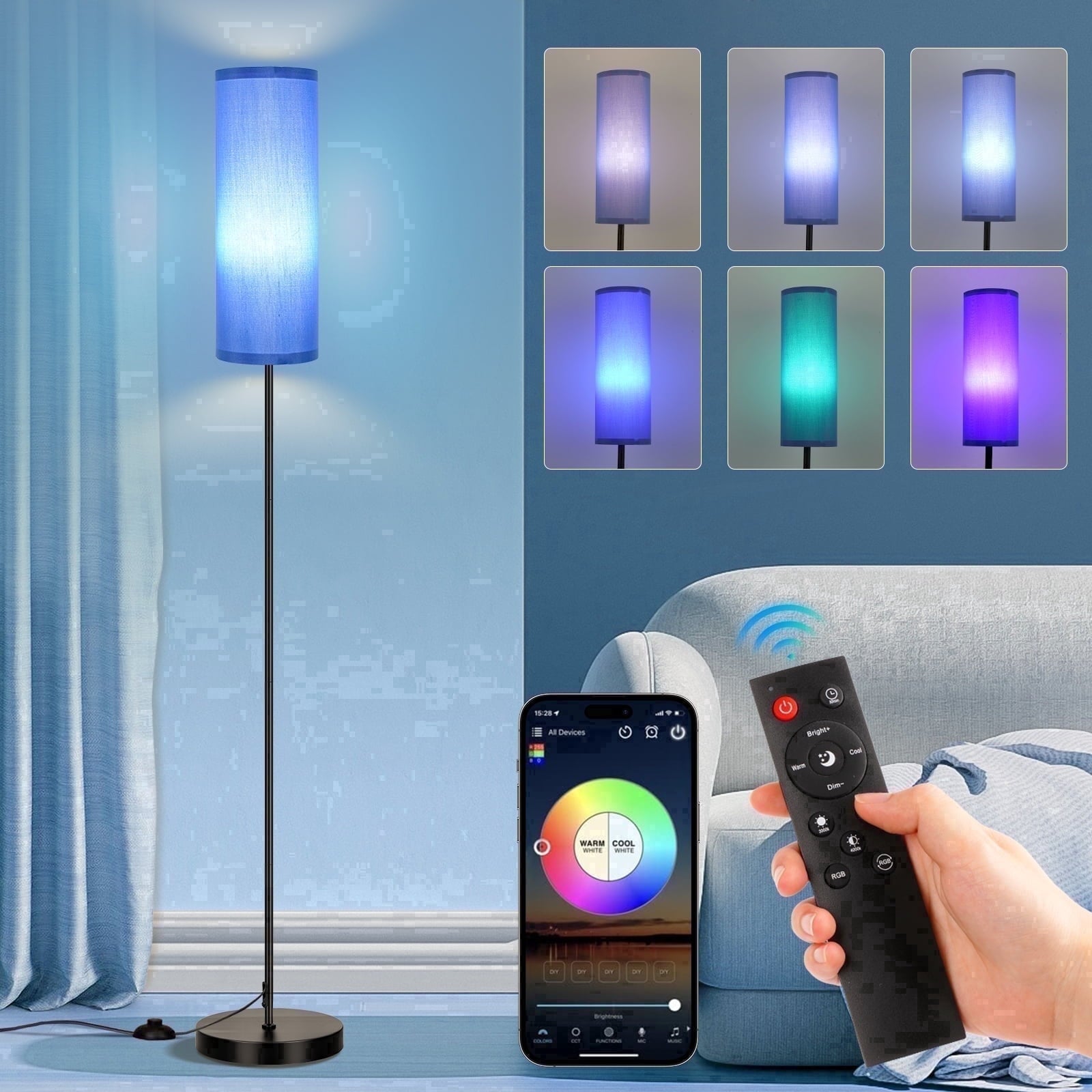 Cozylumi™ 67" Floor Lamp, 16 Million Color Changing Smart LED Lamp with Music Sync, APP