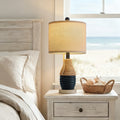 Cozylumi™ Farmhouse Table Lamp for Living Room Bedroom 20" Coastal Navy Blue