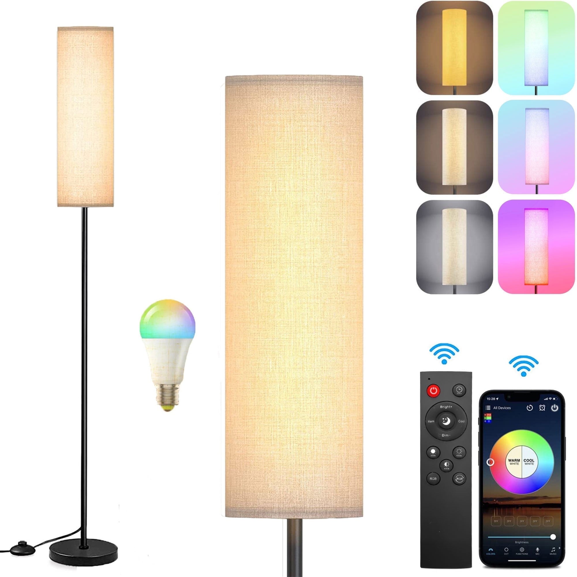 Cozylumi™ Floor Lamp, 67" Metal Modern Standing Lamp with Remote & Wifi APP Control