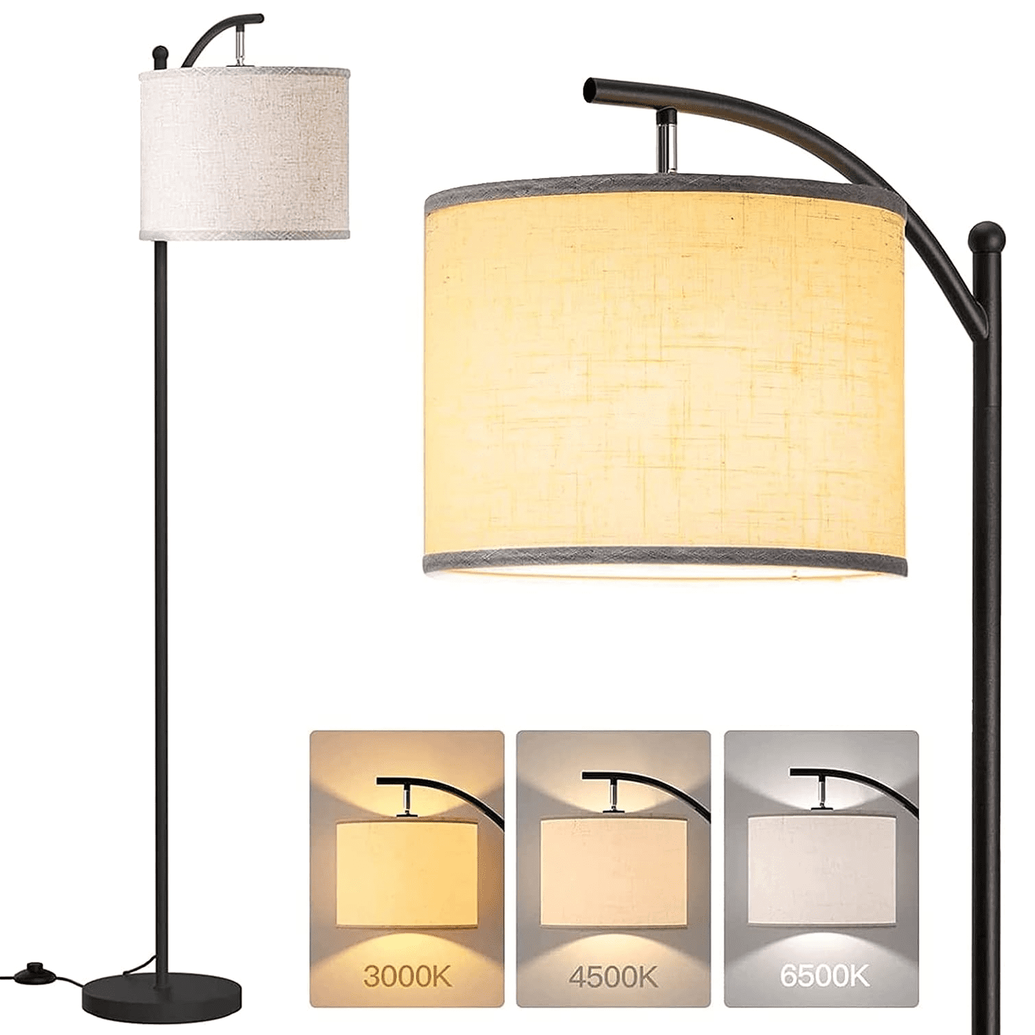 Cozylumi™ Floor Lamp for Living Room with 3 Color Temperatures, standing lamp with