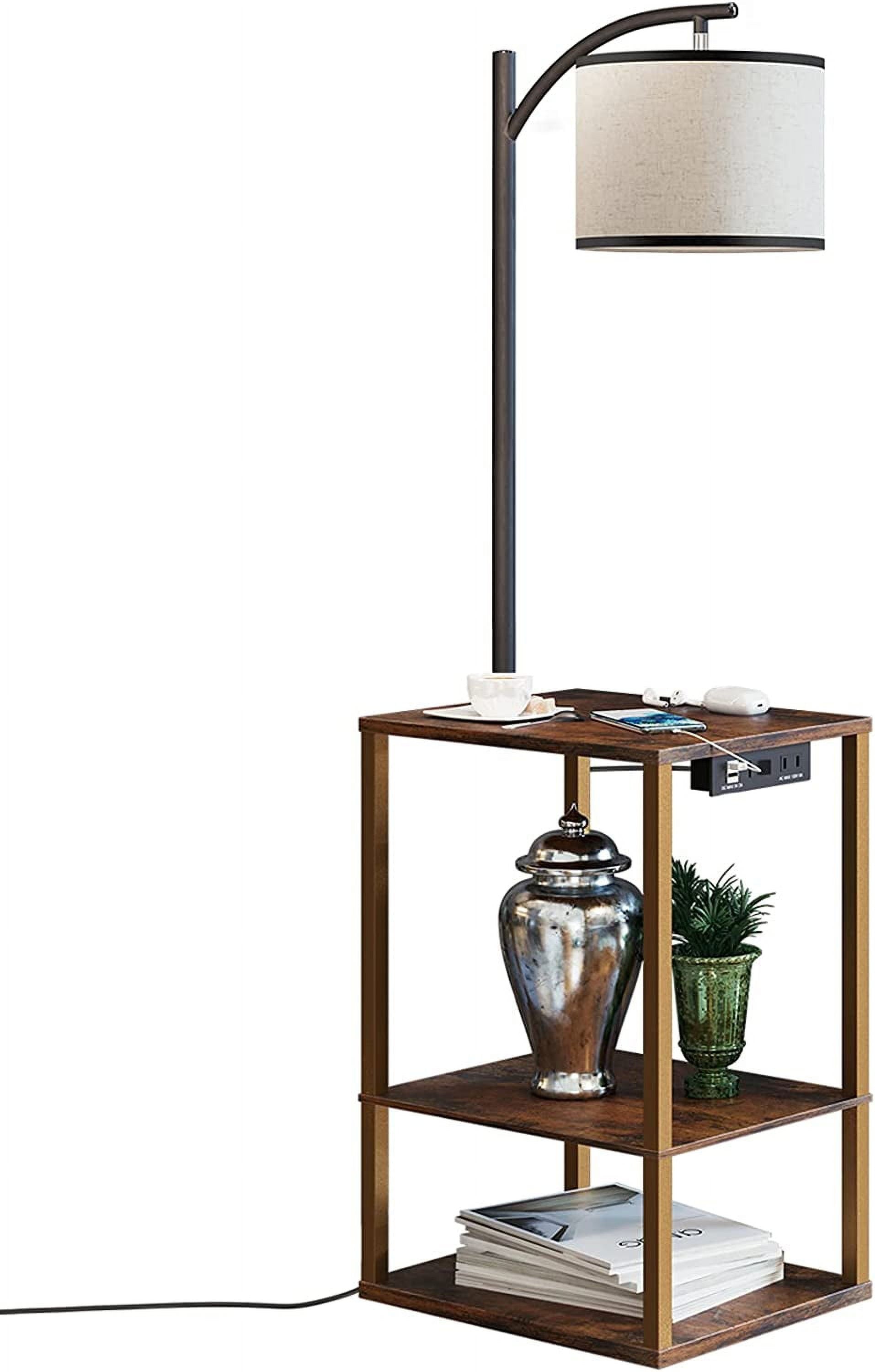 Cozylumi™ Floor Lamp with Table, Lamps for Living Room with USB Charging Station Port