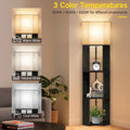 Cozylumi™ Floor Lamp with Shelves, Standing Lamp with 3 Color Temperature LED Bulb for