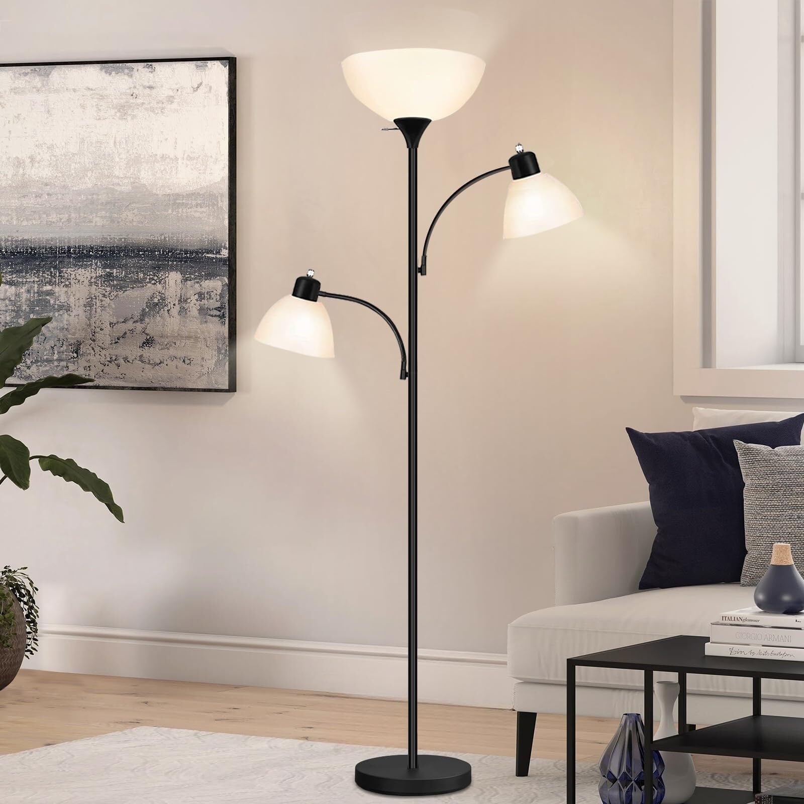 Cozylumi™ Floor Lamps for Living Room, Floor Lamp with 8W Adjustable Reading Lights