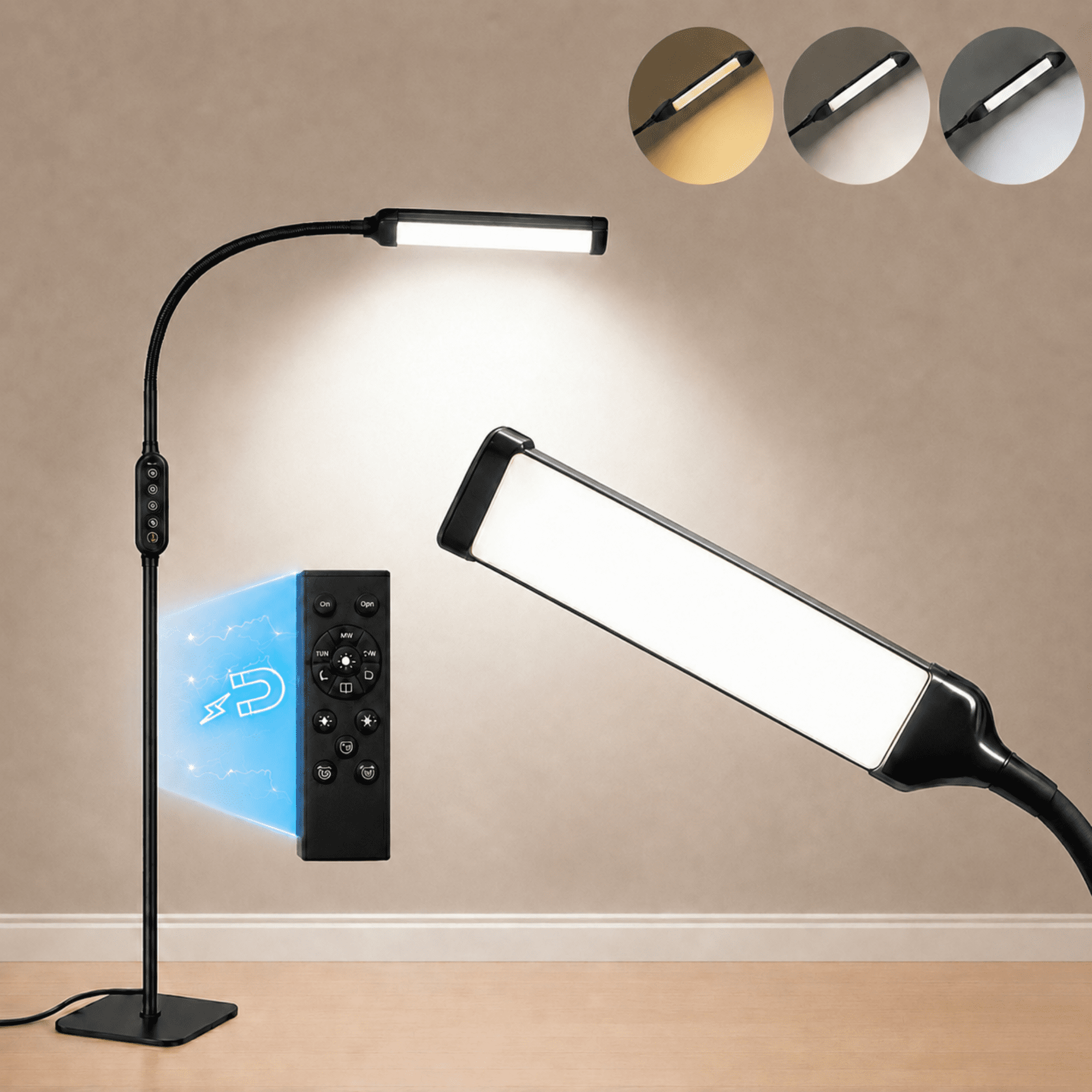 Cozylumi™ MEHOOM LED Floor Lamp, 1200lm Bright Reading Lamp with 3 Colors & Dimmer