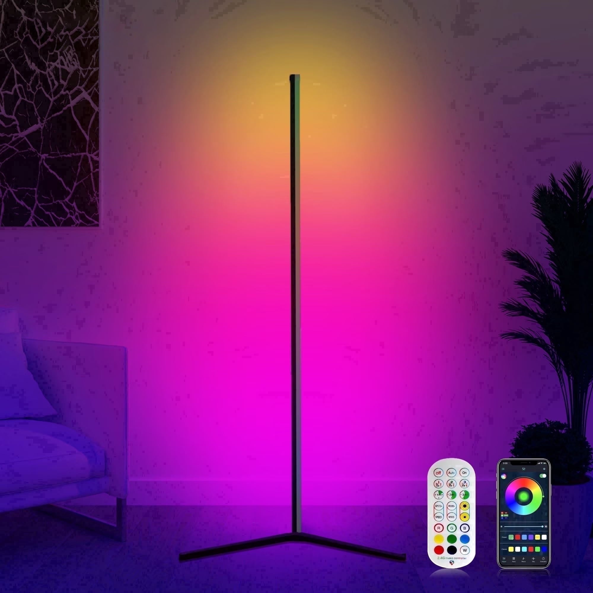 Cozylumi™ Modern LED Floor Lamp, USB Plug-in Music Sync Corner Lamp, APP Remote Control