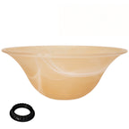 Cozylumi™ HonoDing Floor Lamp Shade with Amber Alabaster Glass Bowl