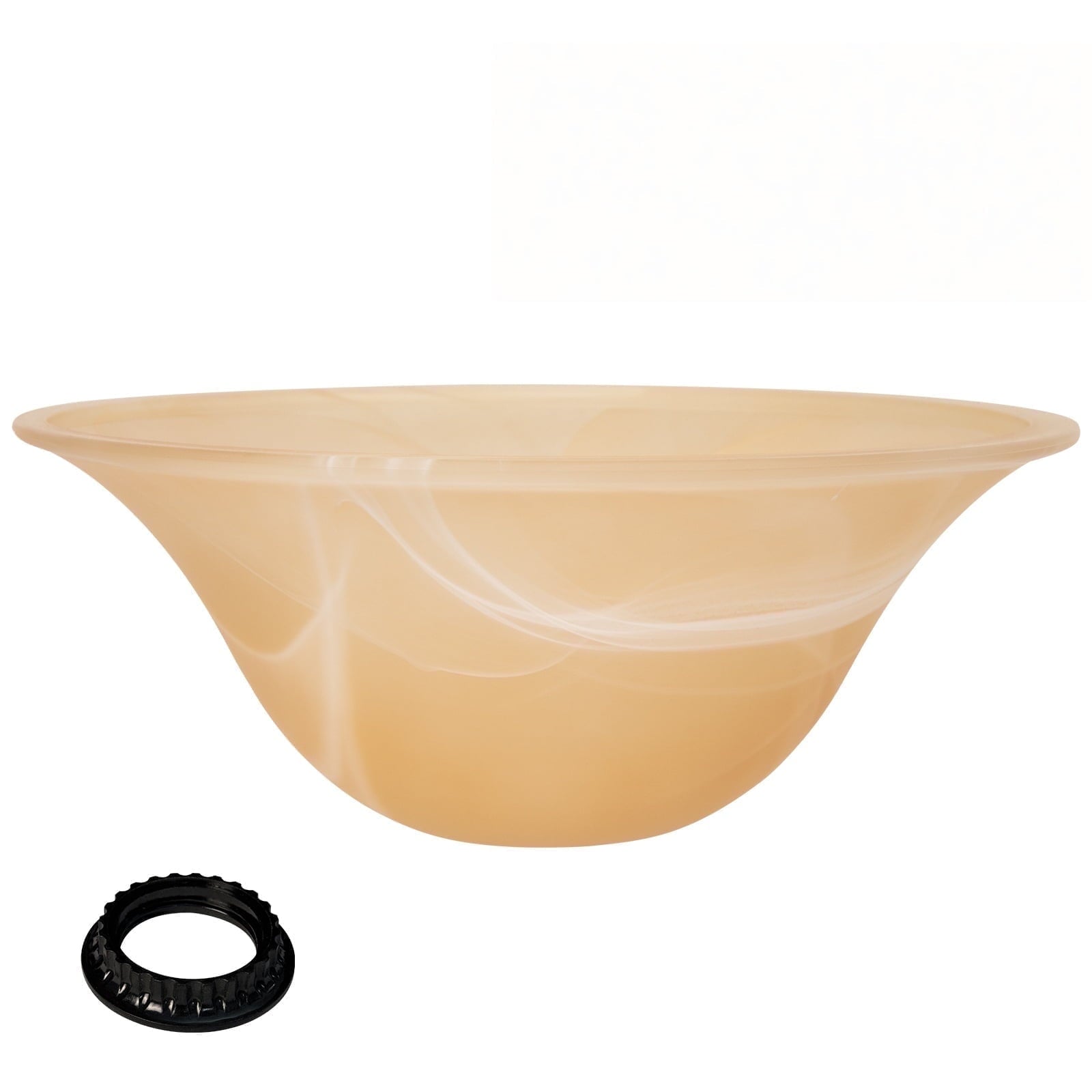 Cozylumi™ HonoDing Floor Lamp Shade with Amber Alabaster Glass Bowl