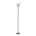 Cozylumi™ Glenn 71" 2-Light Modern Dimmable Brushed Steel Lamp with Frosted Bowl