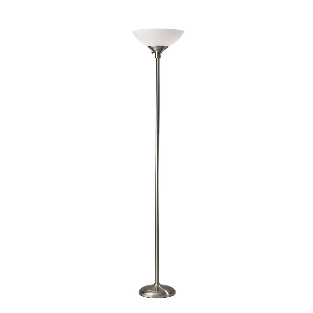 Cozylumi™ Glenn 71" 2-Light Modern Dimmable Brushed Steel Lamp with Frosted Bowl