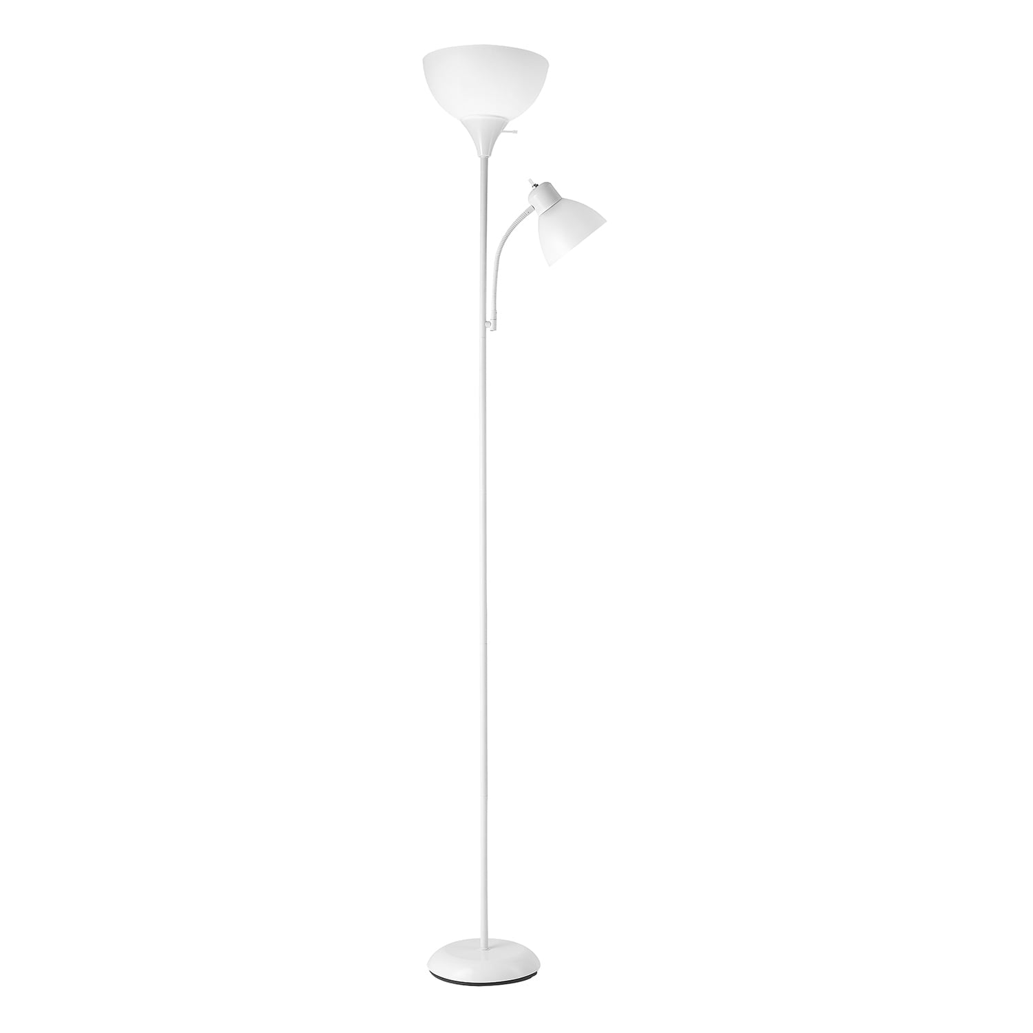 Cozylumi™ 72" Matte White Floor Lamp with Adjustable Reading Light