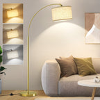 Cozylumi™ Gold Modern Arc Floor Lamp, Tall Pole Lamp with On/Off Foot Switch