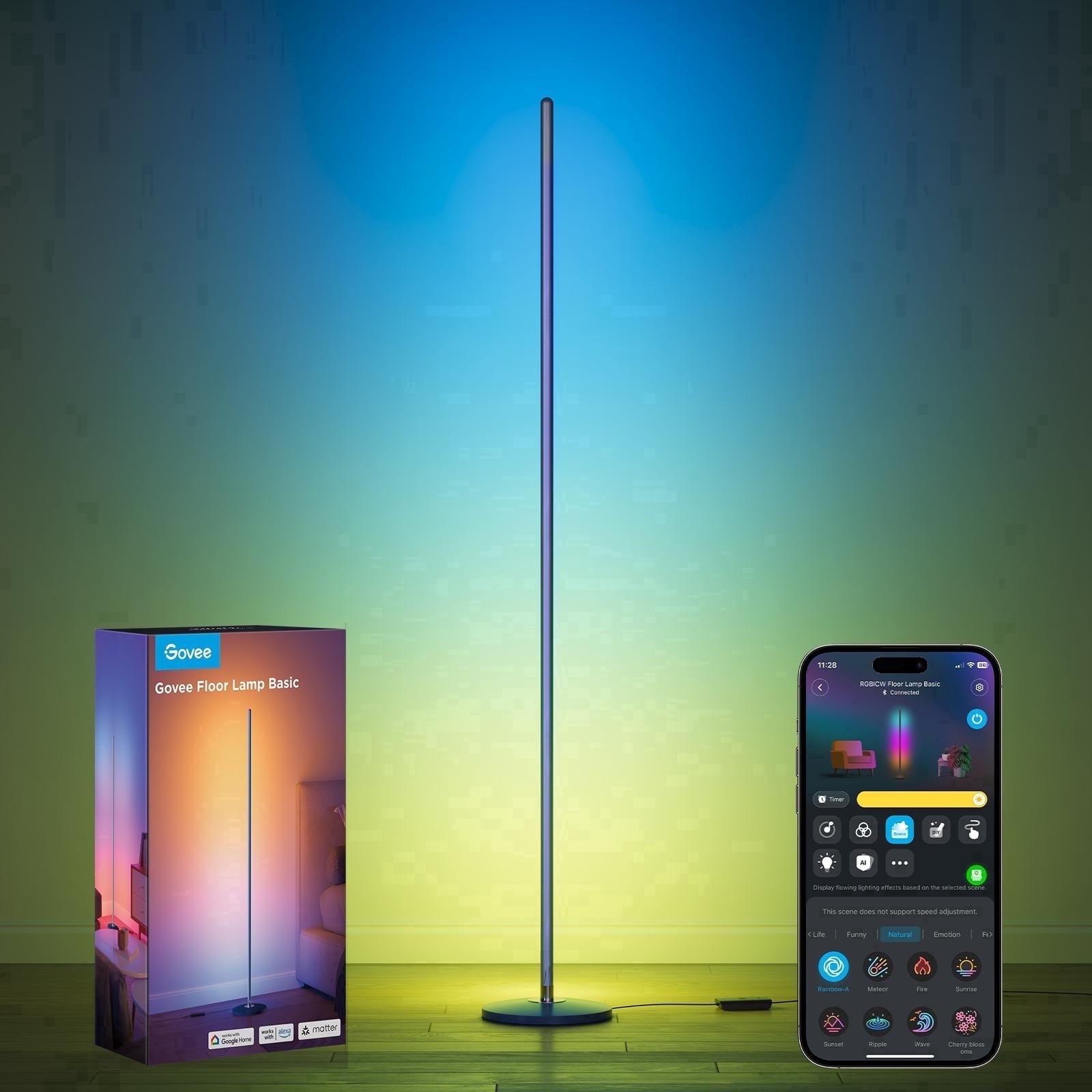 Cozylumi™ Govee RGBIC Floor Lamp Basic, 1000lm LED Corner Lamp Compatible with