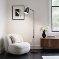 Cozylumi™ 59" Black Modern Floor Lamps for Living Room, Adjustable Lampshade, Metal