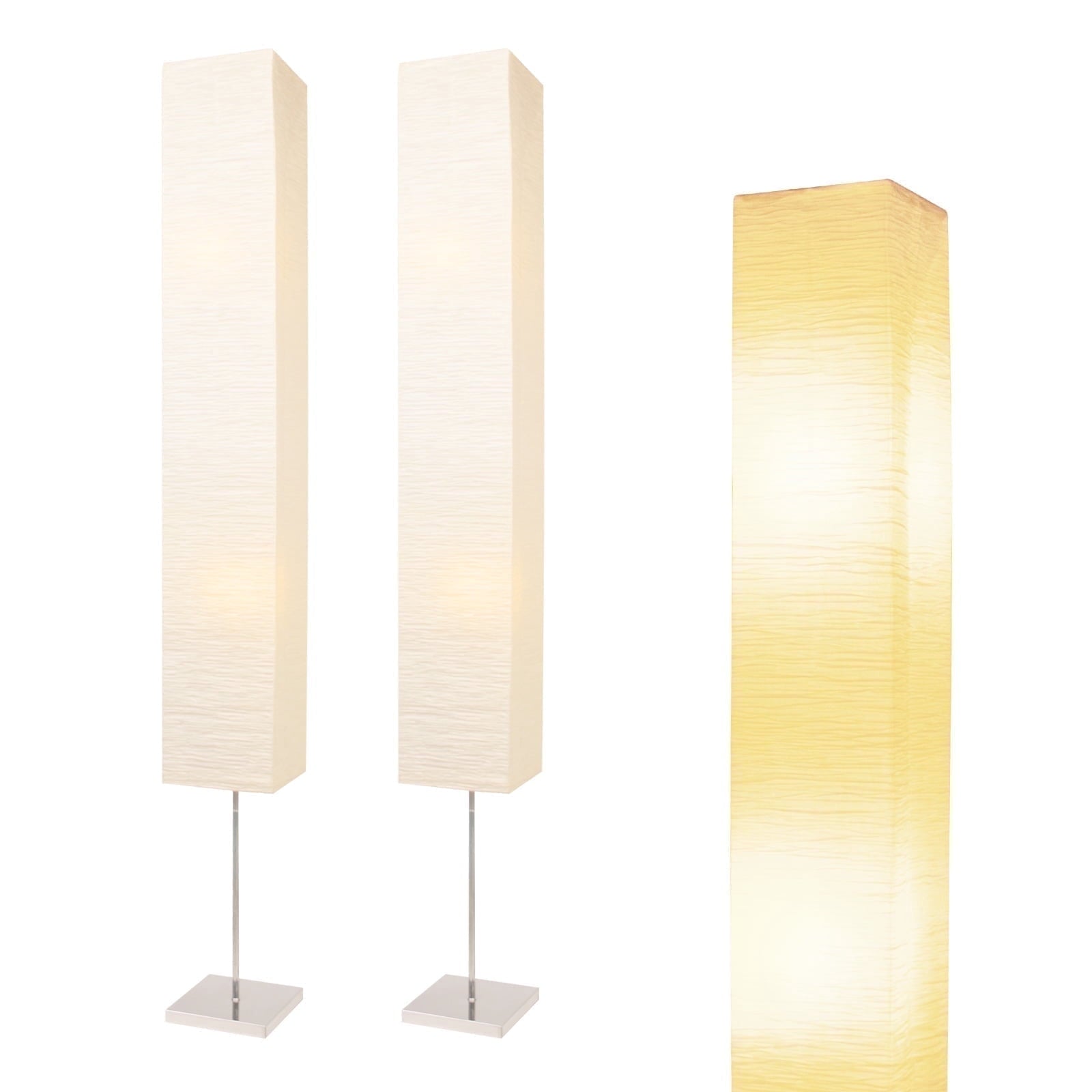 Cozylumi™ HonoDing Modern Paper Floor Lamp 59-inch Squarewith Rice Paper Lampshade