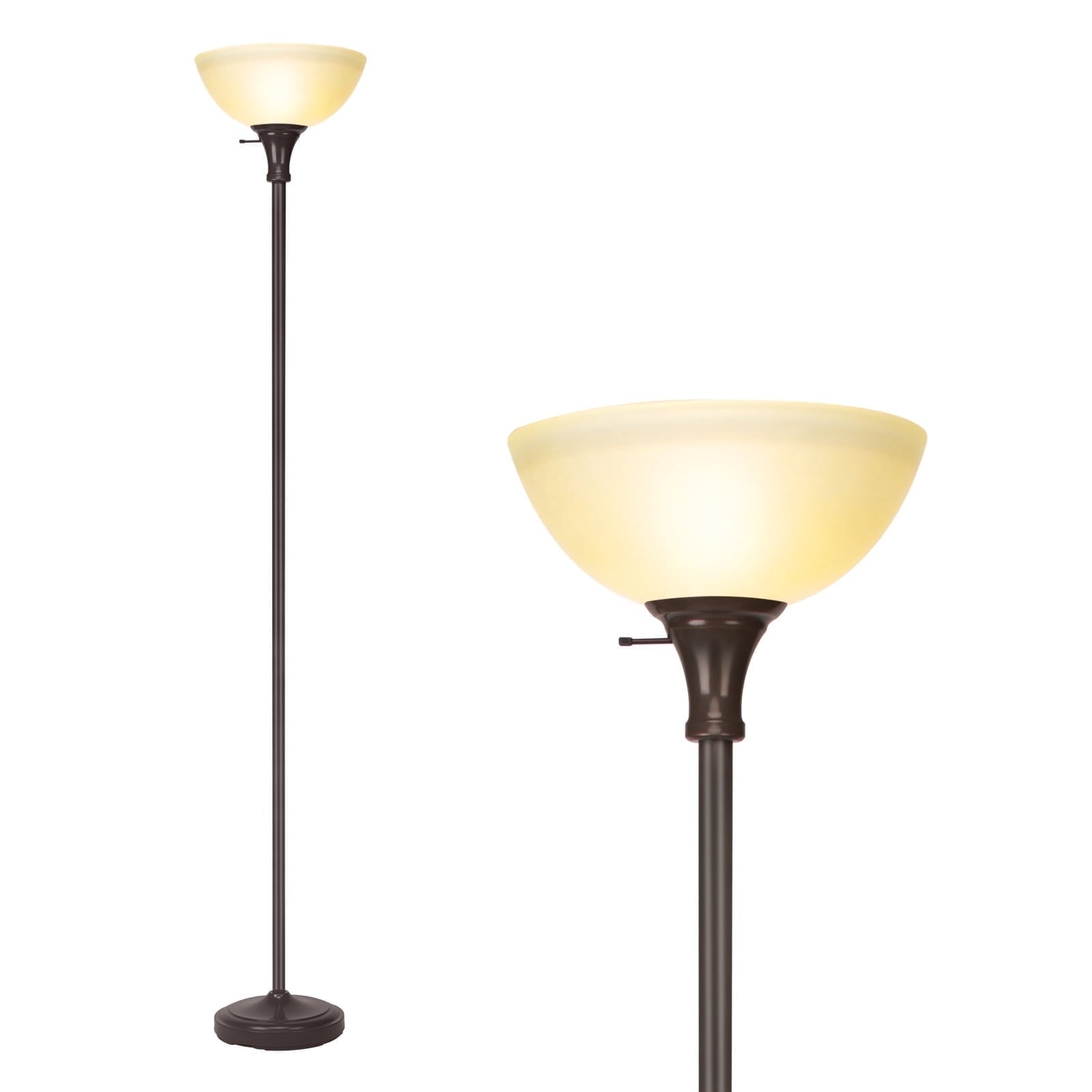 Cozylumi™ HonoDing 72-inch Floor Lamp with Frosted White Glass Shade in Vintage Art