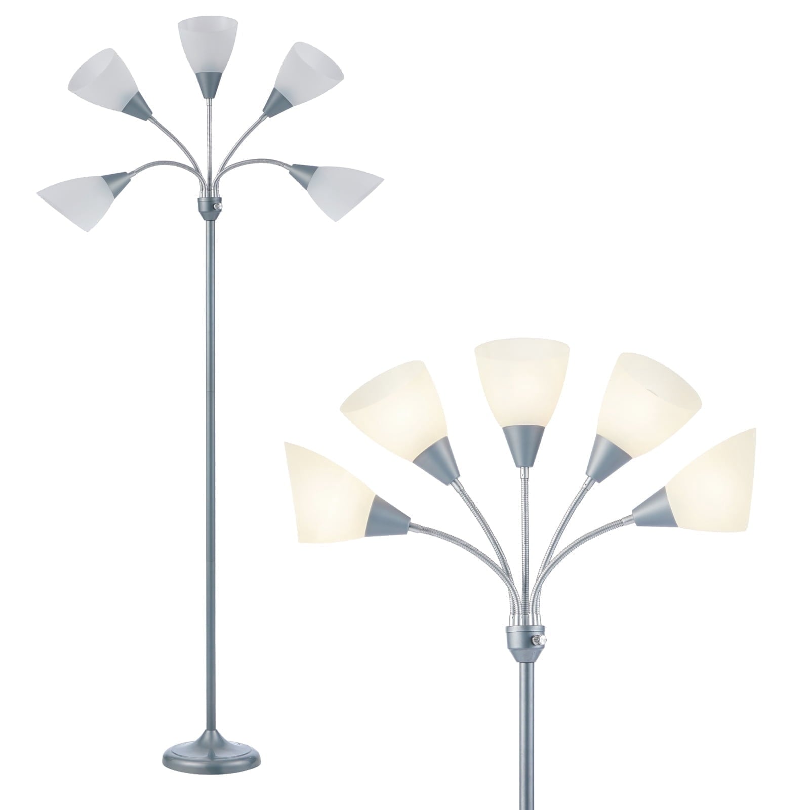 Cozylumi™ HonoDing Adjustable Gooseneck Floor Lamp with Matte White Acrylic Shade, 68
