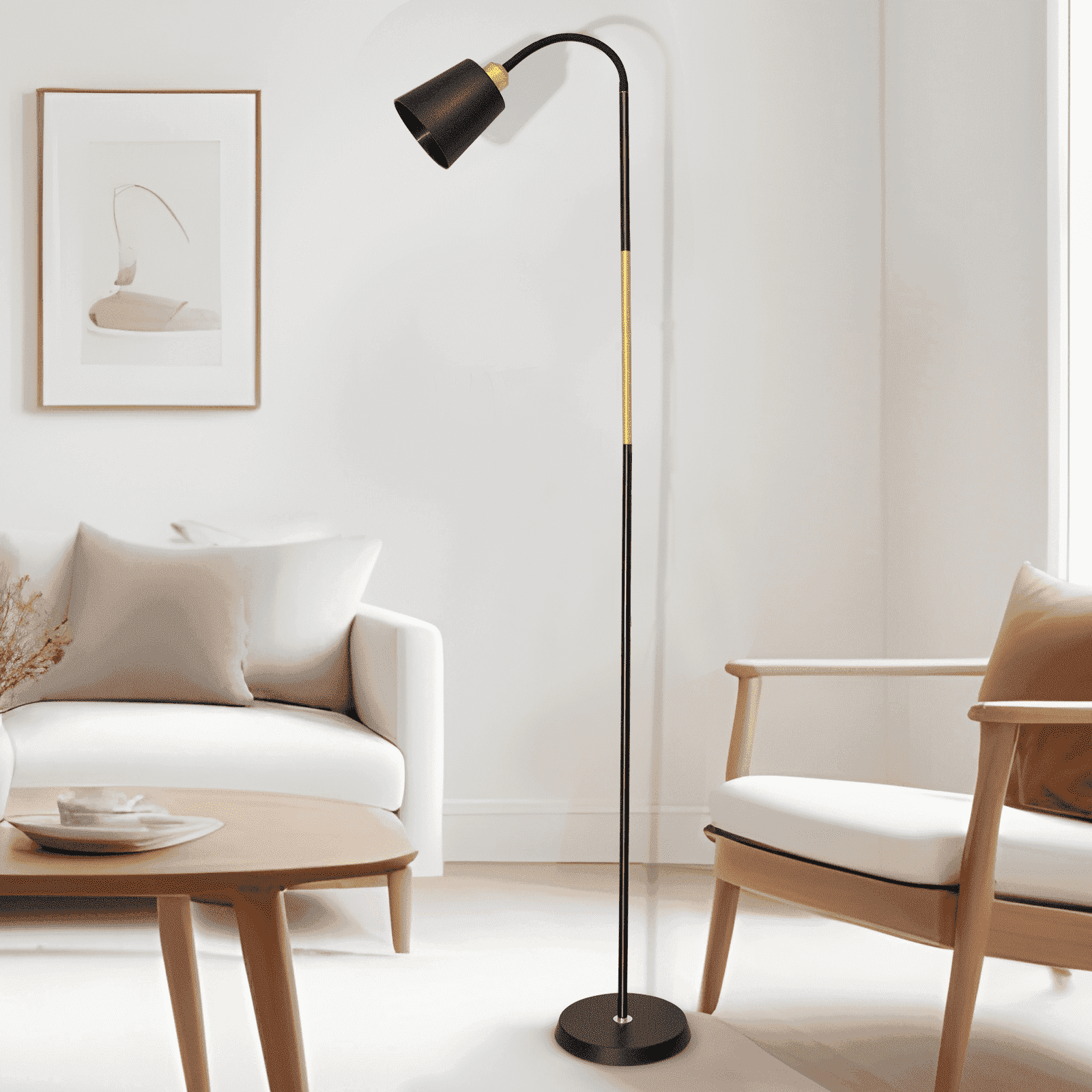 Cozylumi™ JOPESO Modern Industrial 59" Floor Lamp, Adjustable Lampshade Antique Brass &