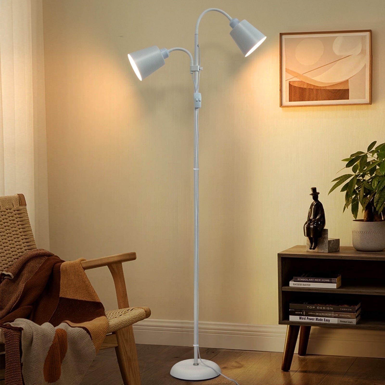 Cozylumi™ JOPESO Modern Industrial 59" Floor Lamp, Adjustable Lampshade Antique Brass &
