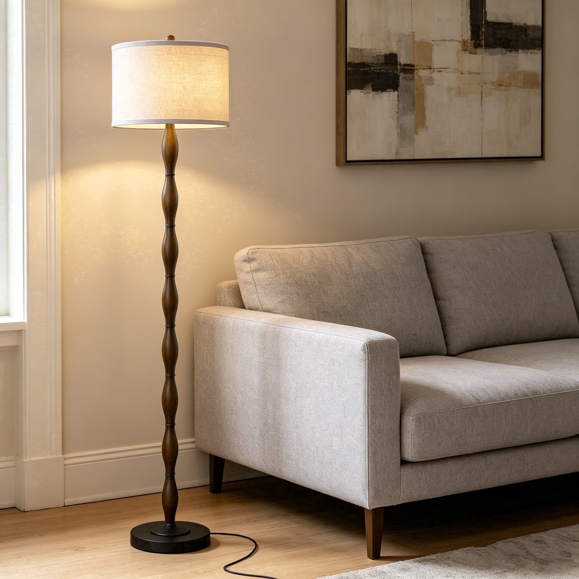 Cozylumi™ JUJUYUYOP 62" Farmhouse-Style Living room Floor Lamp with a Rotary Switch