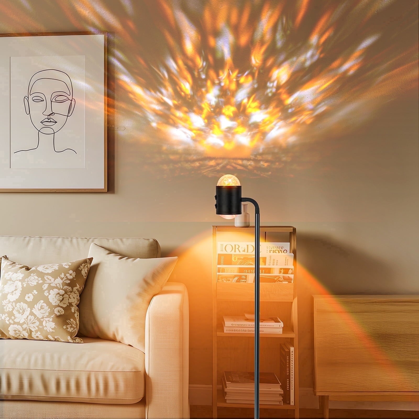 Cozylumi™ KAIPARA Sunset Projection Floor Lamp, Ocean Wave Atmosphere LED Standing Lamp