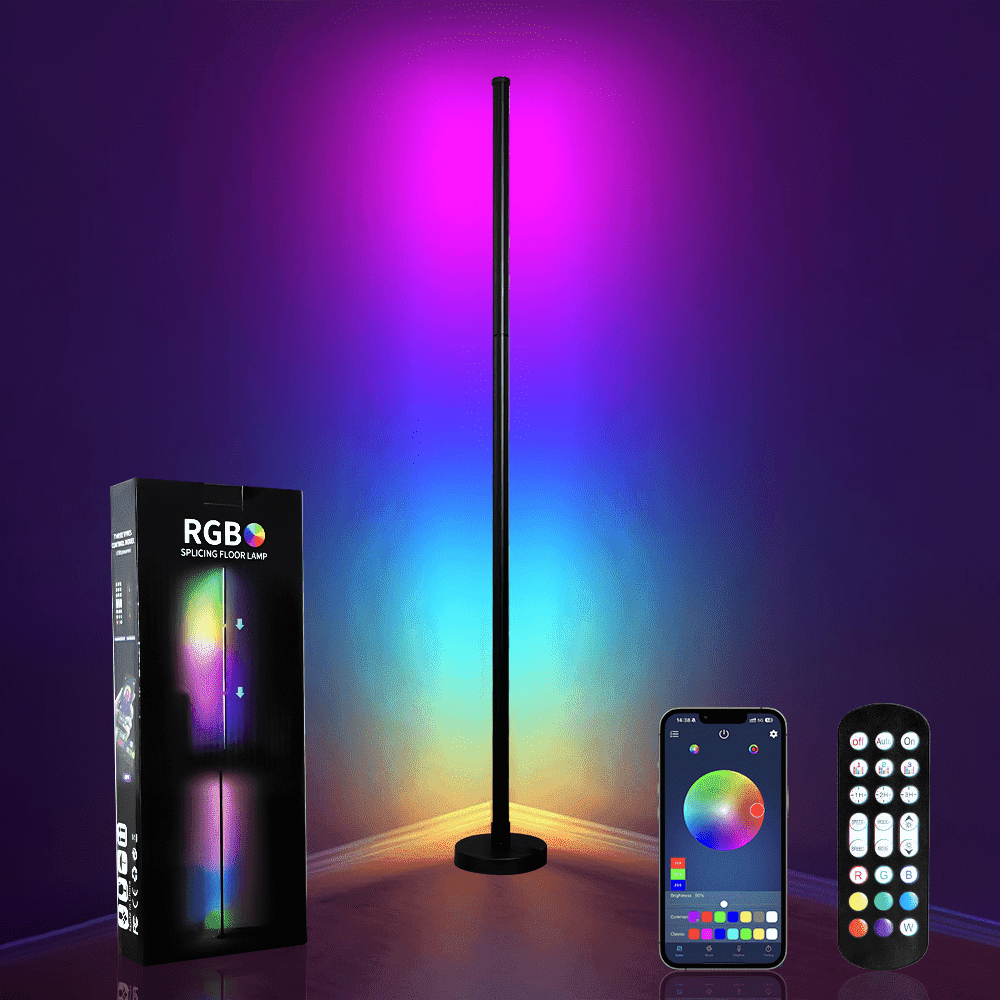 Cozylumi™ LED Corner Floor Lamp, LED Corner Lamp with App and Remote Control, RGB 16