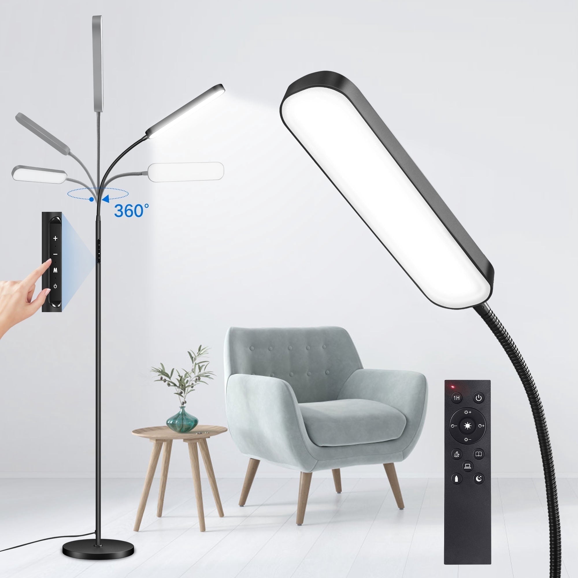 Cozylumi™ LED Floor Lamp for Living Room, Dimmable Reading Lamp with Remote and Touch