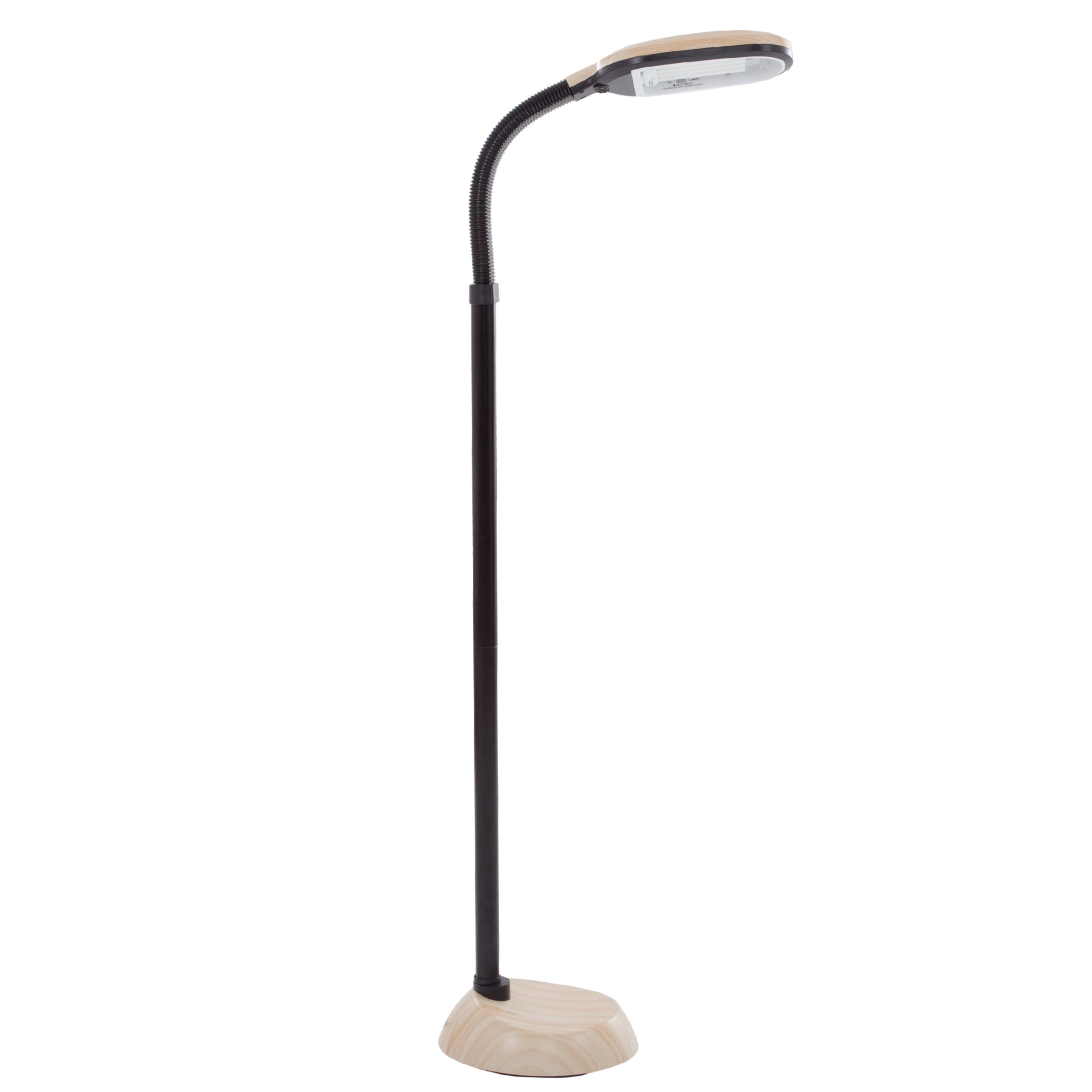 Cozylumi™ 62-inch Natural Sunlight Floor Lamp with Bendable Neck, Light Woodgrain