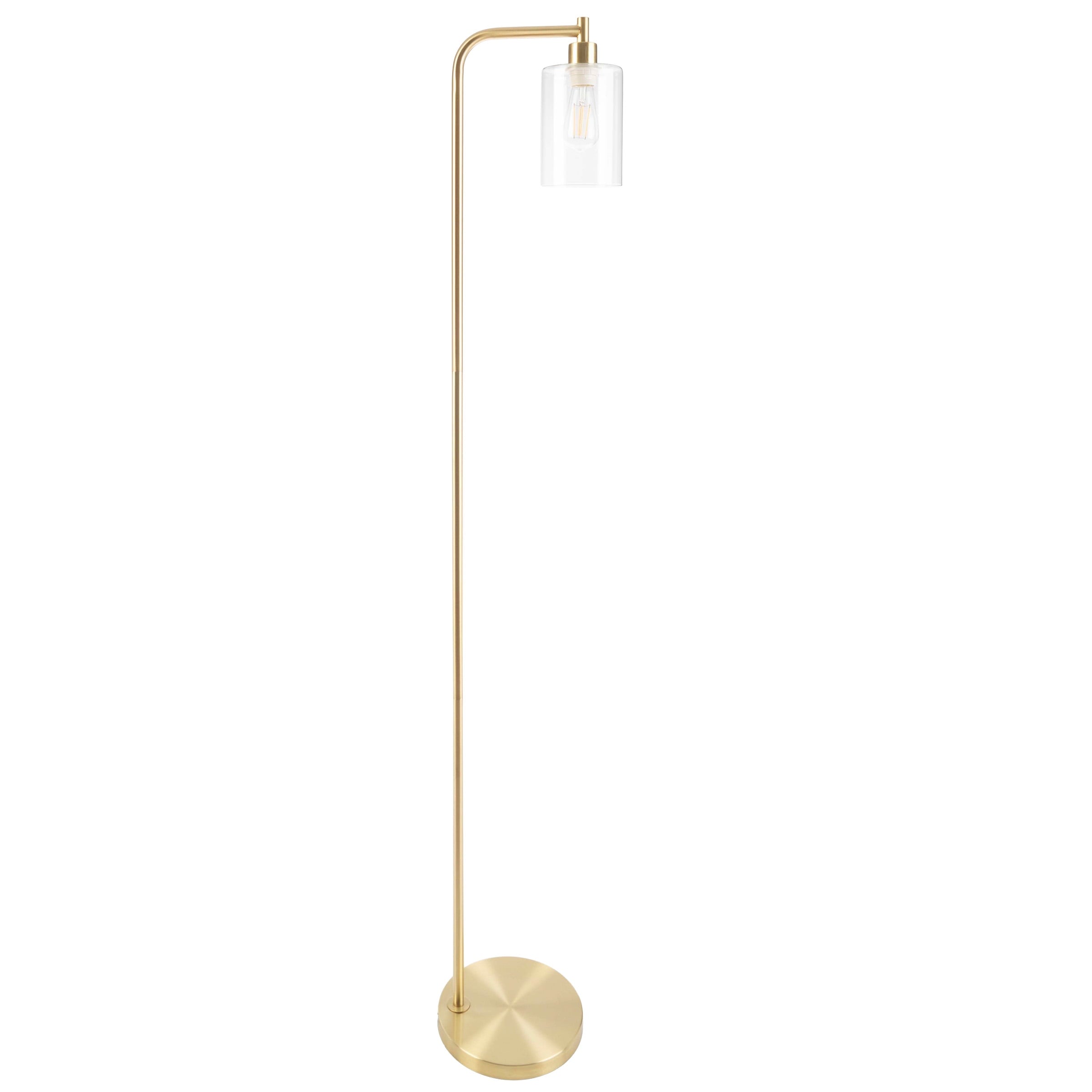 Cozylumi™ 65-inch Modern Floor Lamp with Glass Shade and LED Edison Bulb Gold