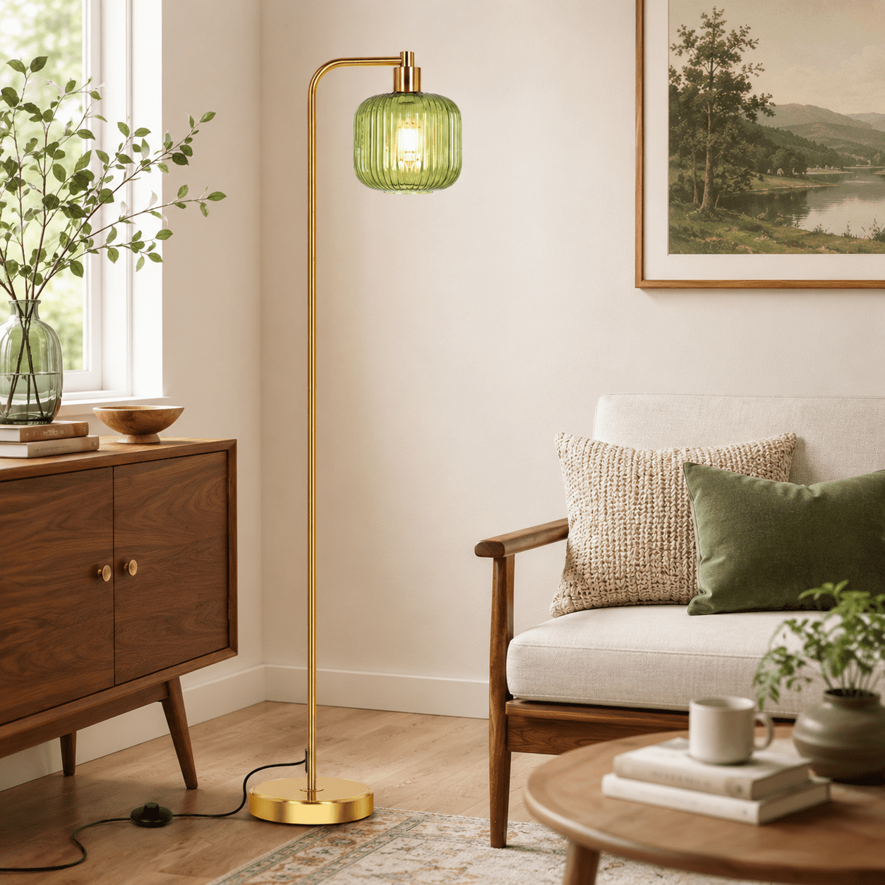 Cozylumi™ Laybasic Vintage Floor Lamps for Living Room, Mid Century Modern Standing