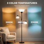 Cozylumi™ Lumadin 71'' Black Floor Lamp With 2 Adjustable Reading Lamp, Modern Design,3