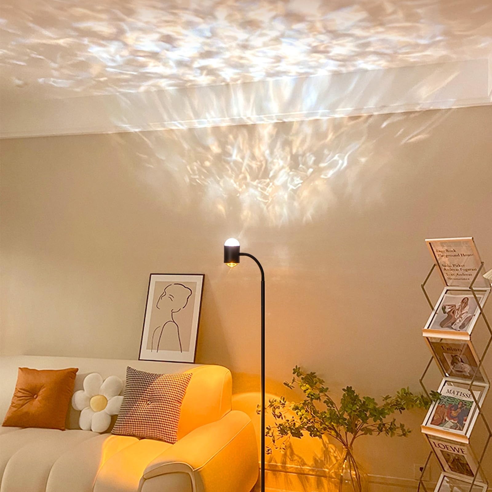 Cozylumi™ MEHOOM Sunset Standing Floor Lamp Projection with Ocean Wave, 360° Rotation