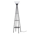 Cozylumi™ Metal Etagere Floor Lamp with Shelves, Charcoal Finish