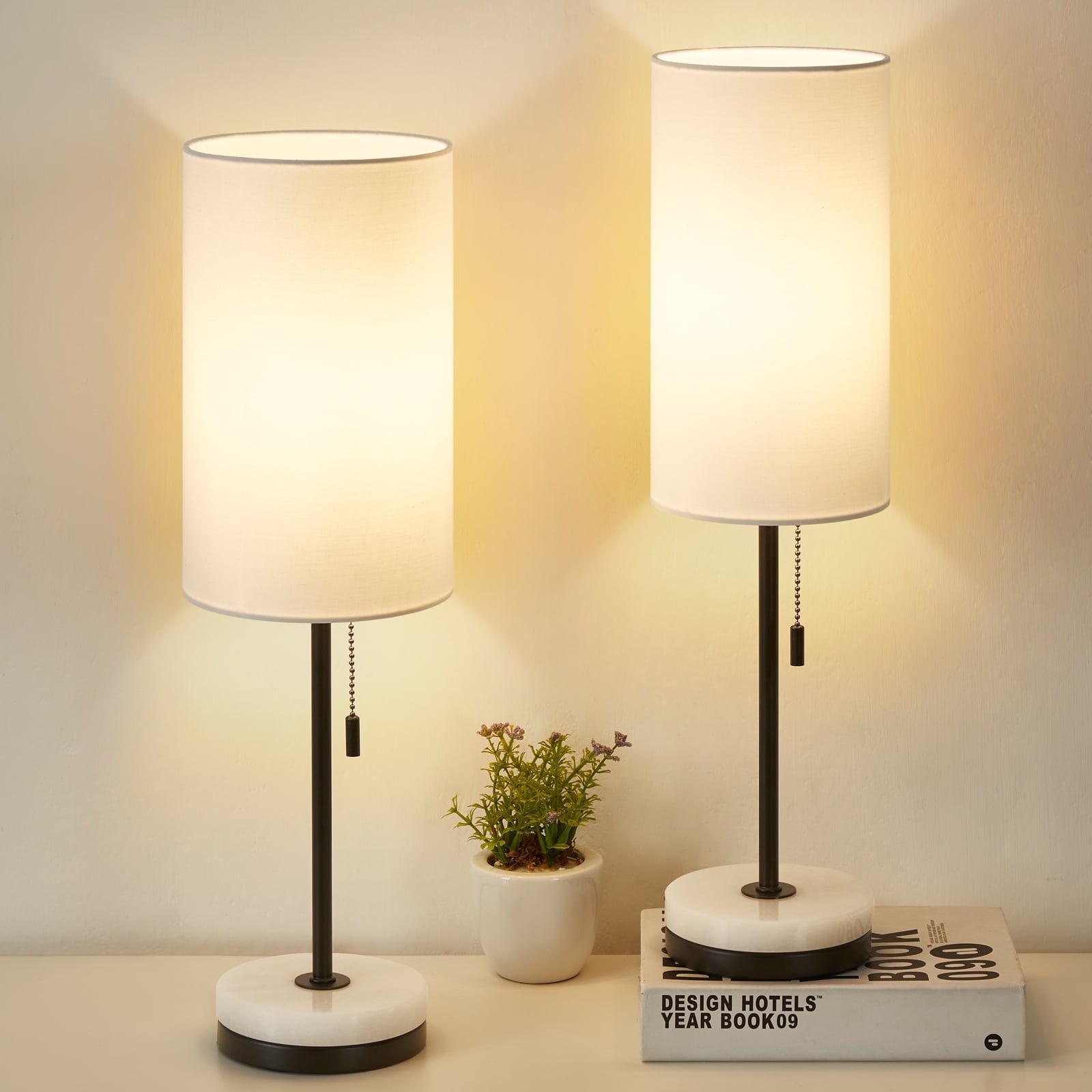 Cozylumi™ Minimalist Table Lamp Set of 2, Nightstand Lamp for Bedroom Living Room