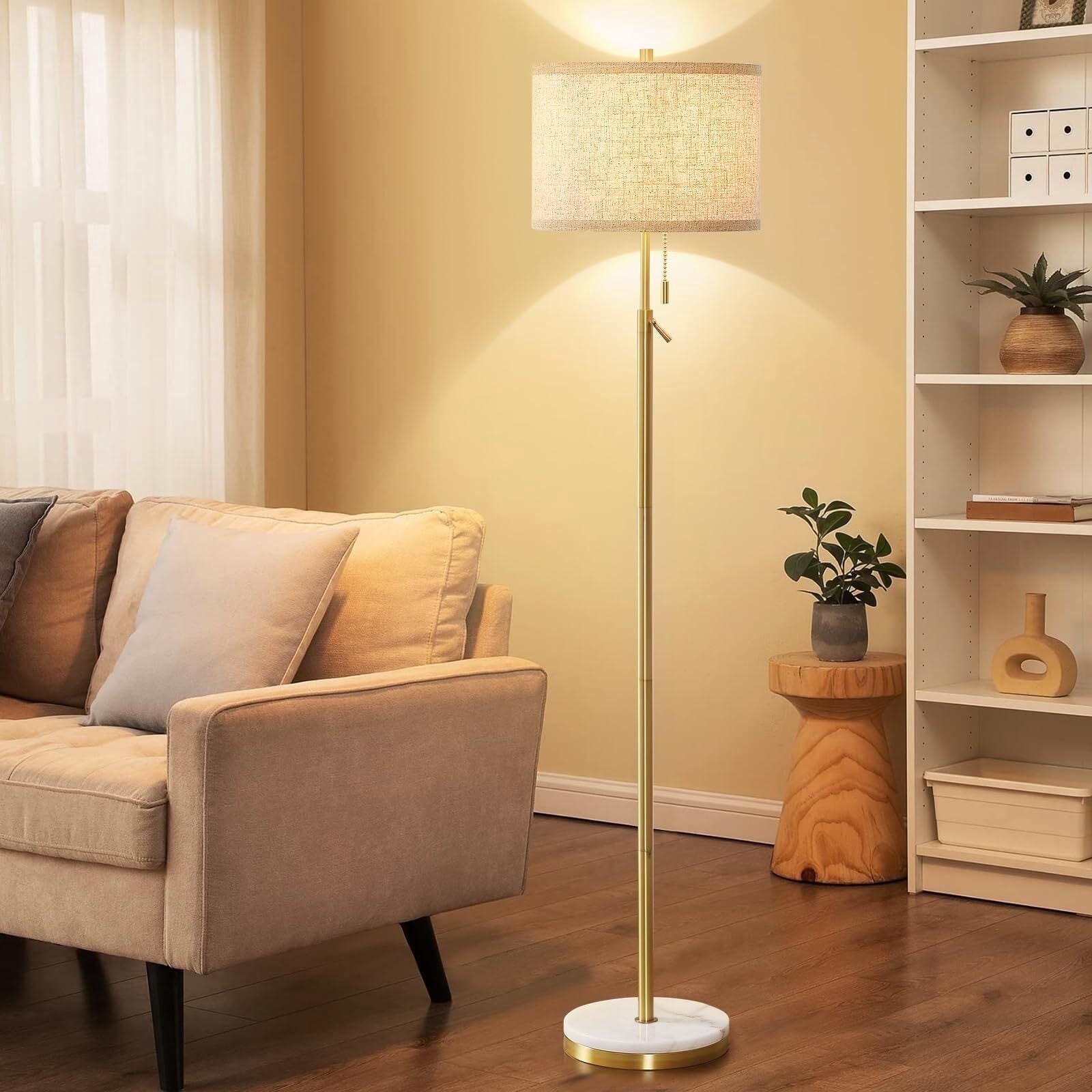 Cozylumi™ Modern Floor Lamp for Living Room, Adjustable Height Standing Lamp with