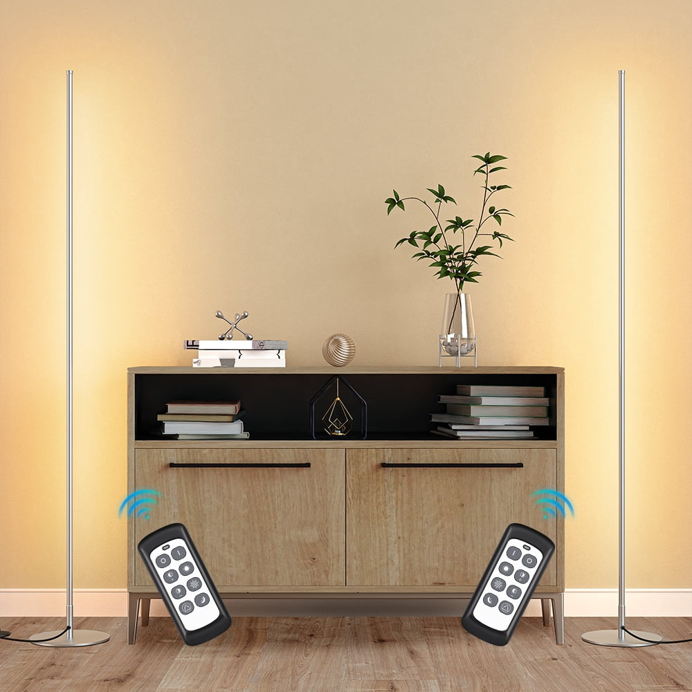 Cozylumi™ Modern LED Corner Floor Lamp Set of 2 with 2 Remote for Living Room