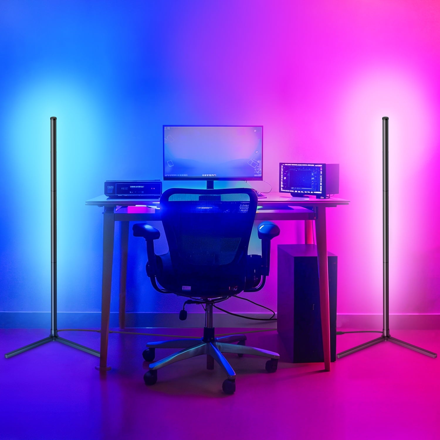 Cozylumi™ New Bee 49" RGB Corner Floor Lamps, Color Changing LED Lights for Home Bar