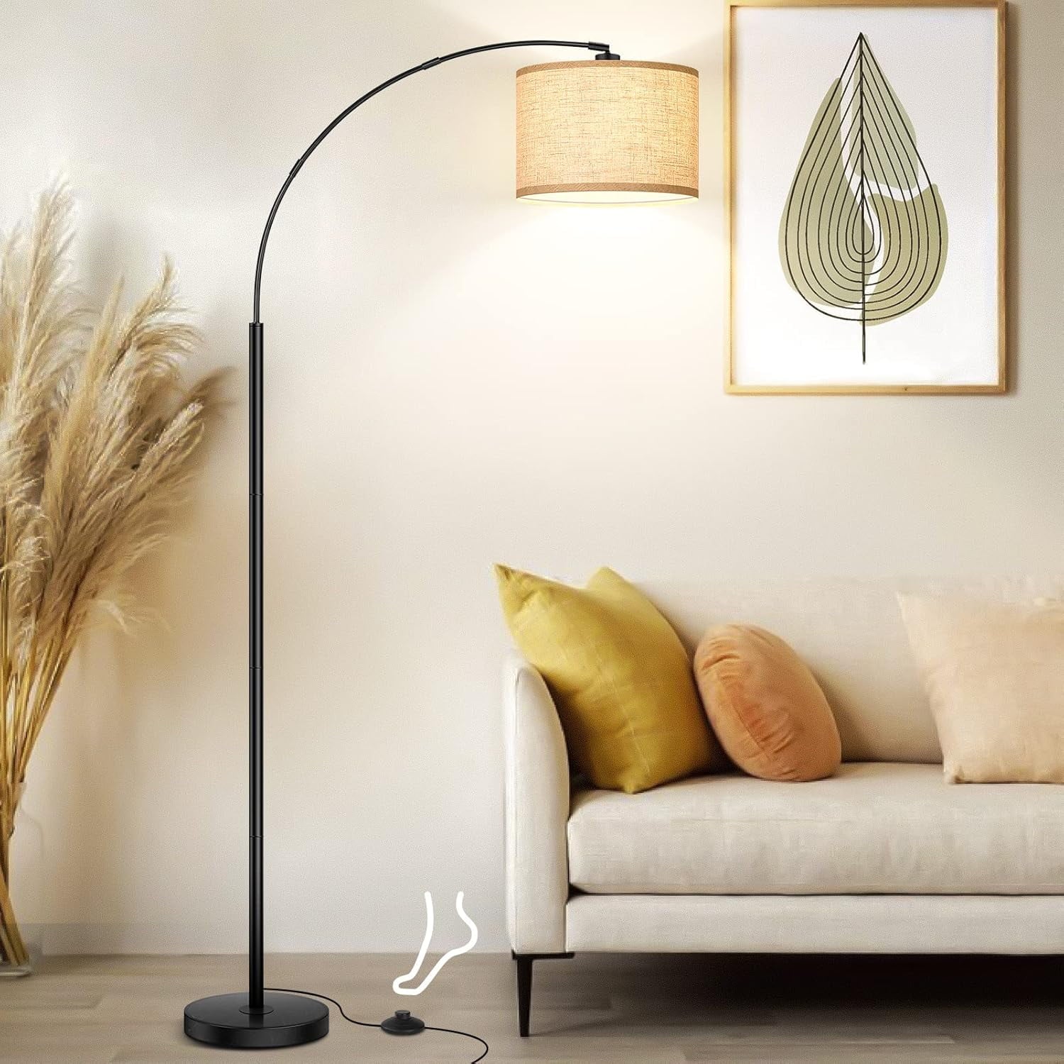 Cozylumi™ Nordic Hygge 79 Inch Arc Floor Lamps with Weighted Base